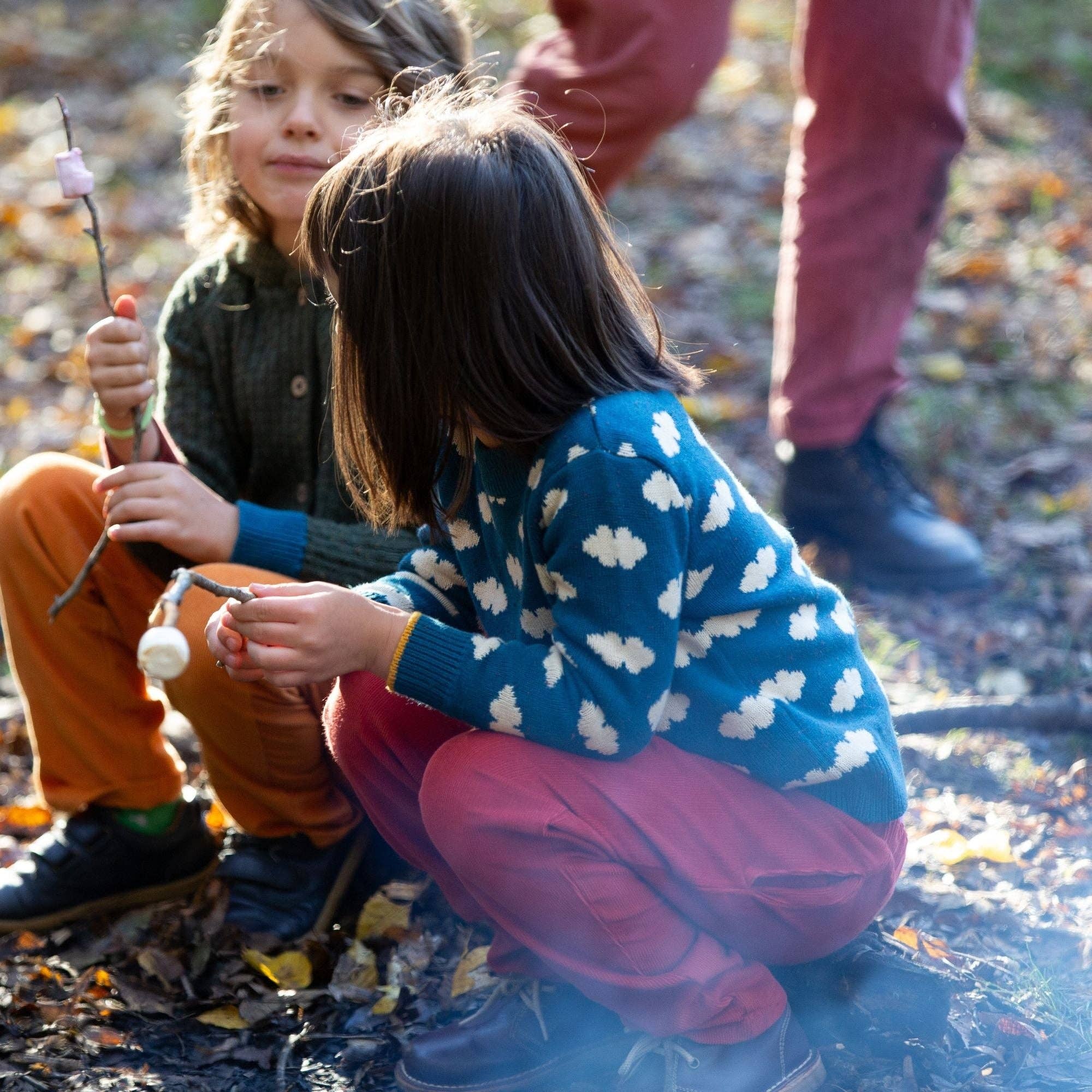 From One To Another Teal Cloud Snuggly Knitted Jumper for wholesale on Faire7