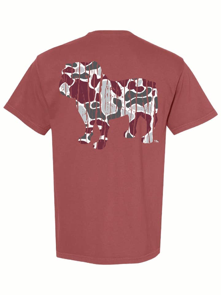 MSU Camo Bulldog Tee for wholesale by Speckle Bellies Clothing Company