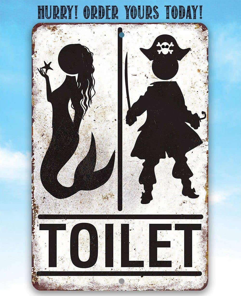Lone Star Art Metal Signs - Wholesale Bathroom Sign - Pirate Mermaid Toilet - Metal Sign5