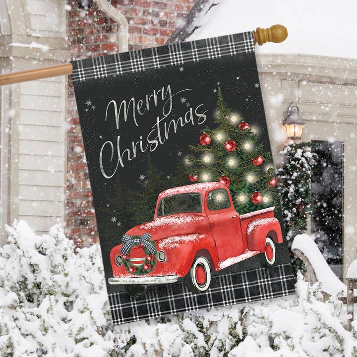 Briarwood Lane - Wholesale Flag - Classic Christmas Pickup Double Sided House Flag 40" x 28"
