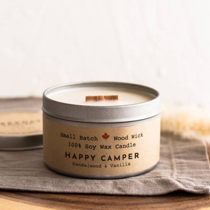 Weekday Candles - Wholesale Travel Candles - Happy Camper Cabin Candle Tin