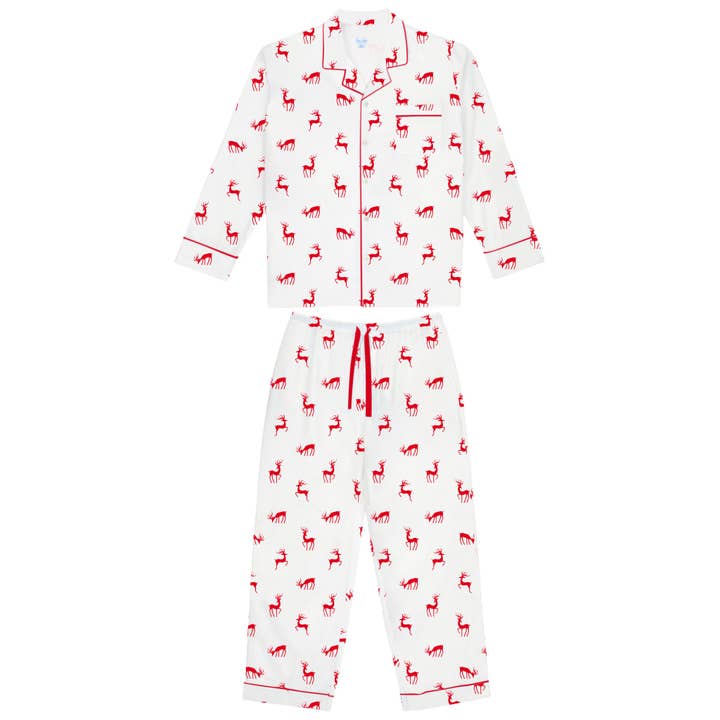 Ensemble de pyjama long rouge renne pour hommes pour la vente par Sant and Abel