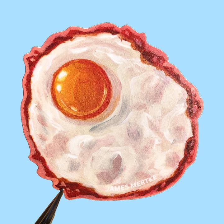 Adesivo em vinil Fried Egg Art por atacado de Painting With James