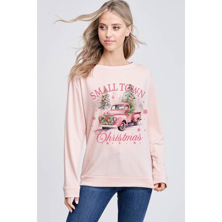 Small town letter french terry sweatshirt for wholesale by Phil Love