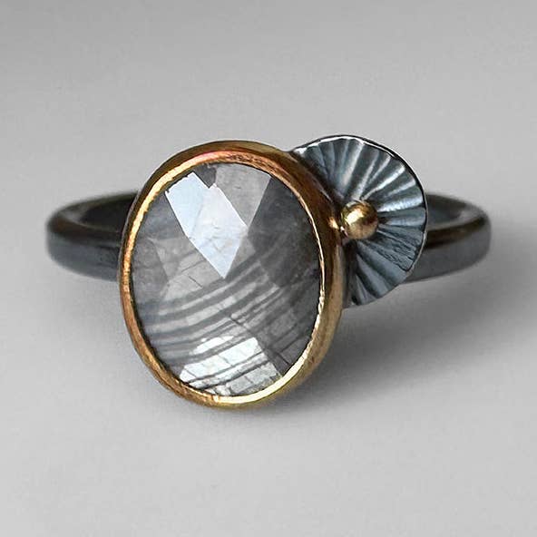 Silver Sapphire Guppy Ring for wholesale by McKenzie Mendel Jewelry