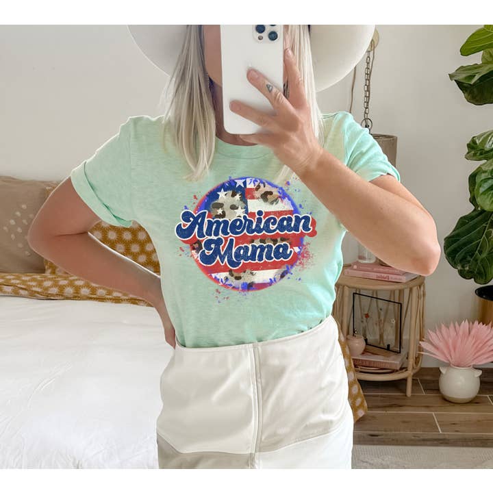 American Mama T-shirt | Graphic Tee for wholesale by KM Clothing