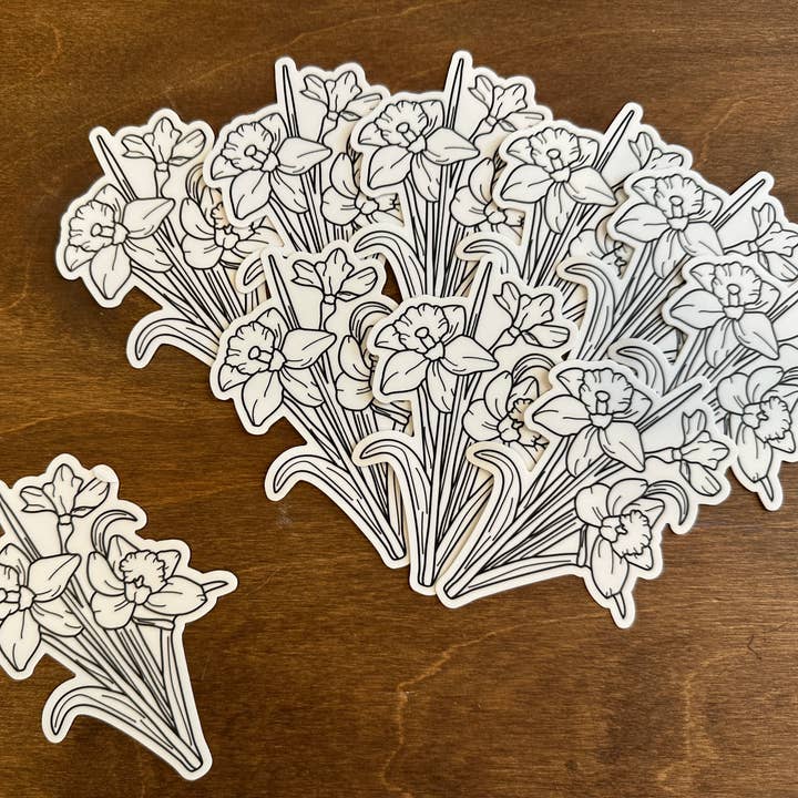 Daffodil Pattern Vinyl Sticker for wholesale by Sweet Love Adornments