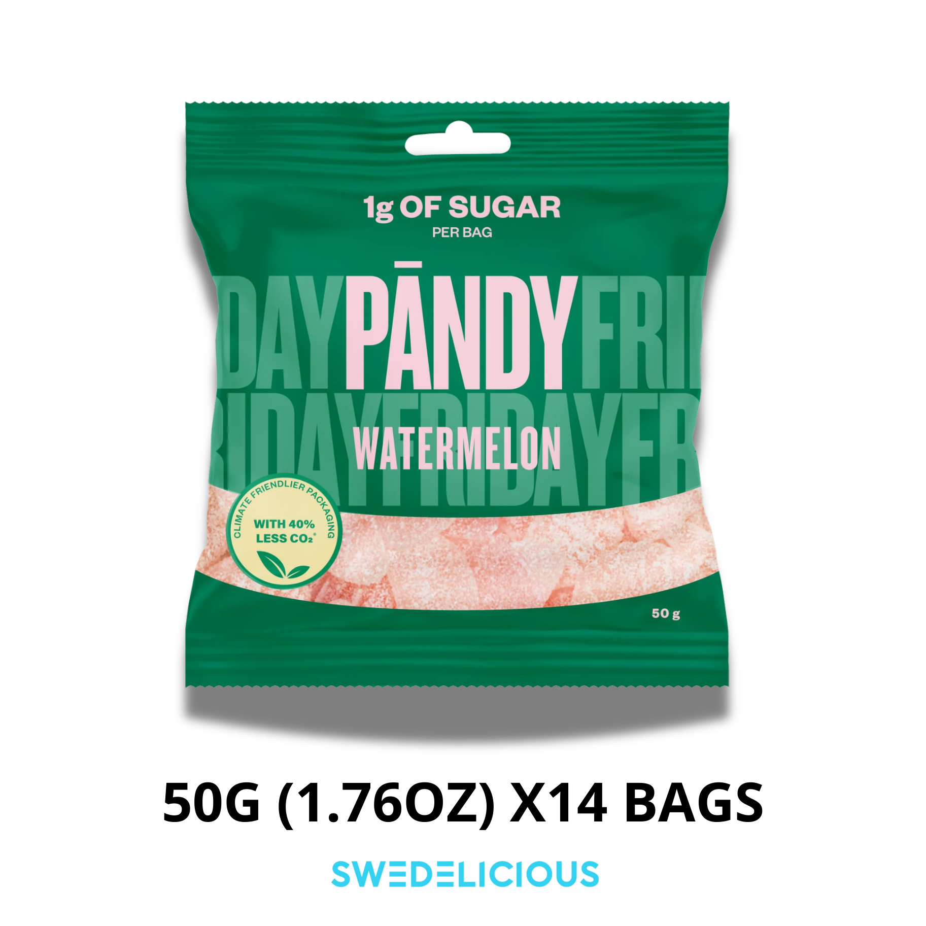 Swedelicious - Swedish Candy - Wholesale Gummy - PANDY - Watermelon - Swedish Candy Bags0