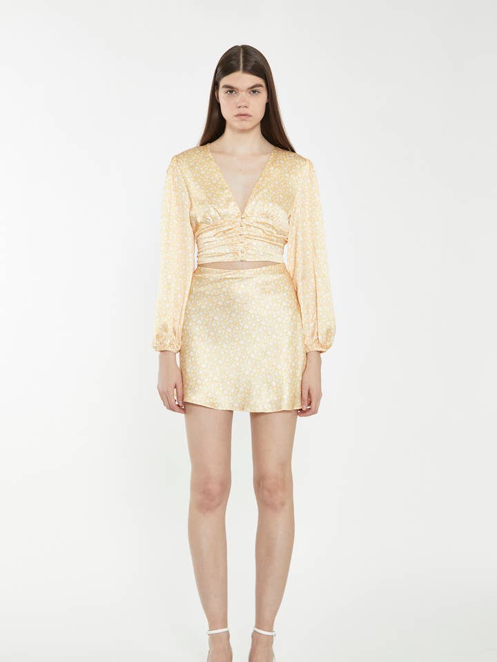 Störta knapp-genom gröda topp med långa ärmar för wholesale av Glamorous (EU)