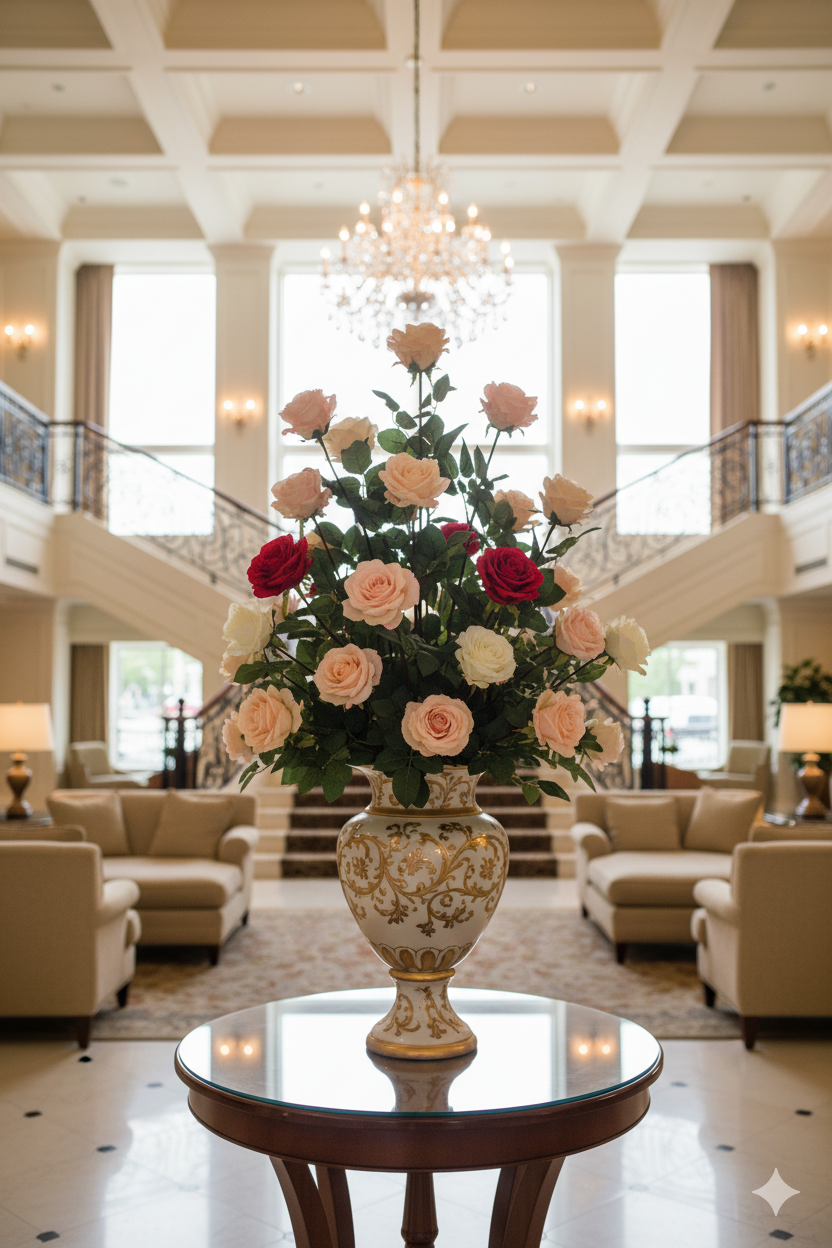 Larksilk - Wholesale Artificial Flowers - 27” Real Touch Pink Rose – 4” Diameter Artificial Flower6