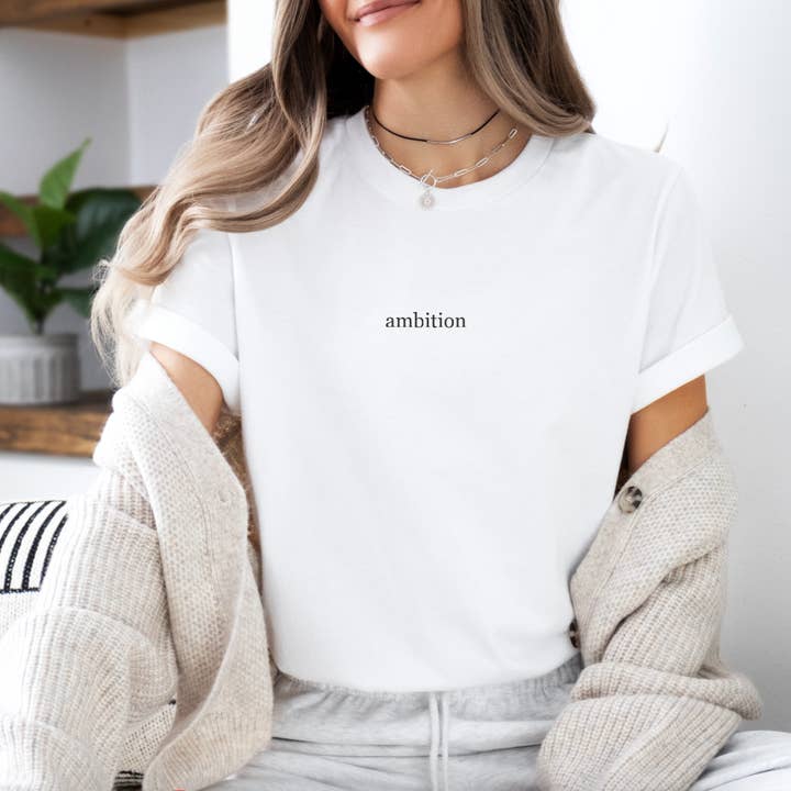 camiseta de ambición, blanca para venta al por mayor de Hunter Kouture