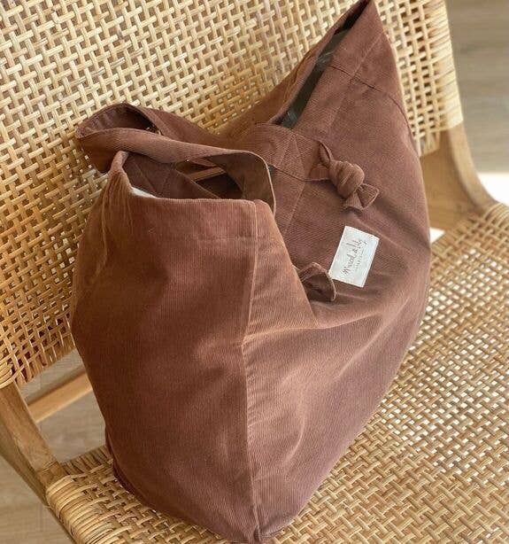 Marcel & Lily – wholesale Tote bag – Women's – Velvet tote bag - chestnut1