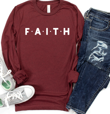 Tron Tron Graphic Wear - Vente T-shirt sérigraphié – femme - Tee à Manches Longues Faith #3182