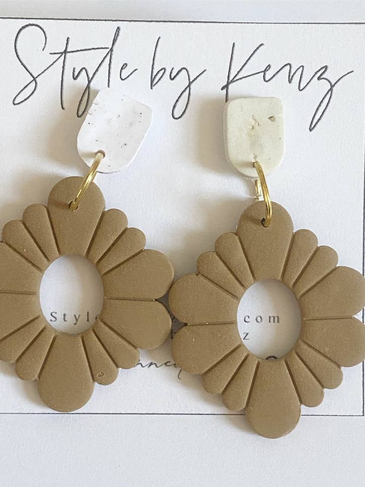 Tan och granit Polymer Clay örhängen för wholesale av Style by Kenz