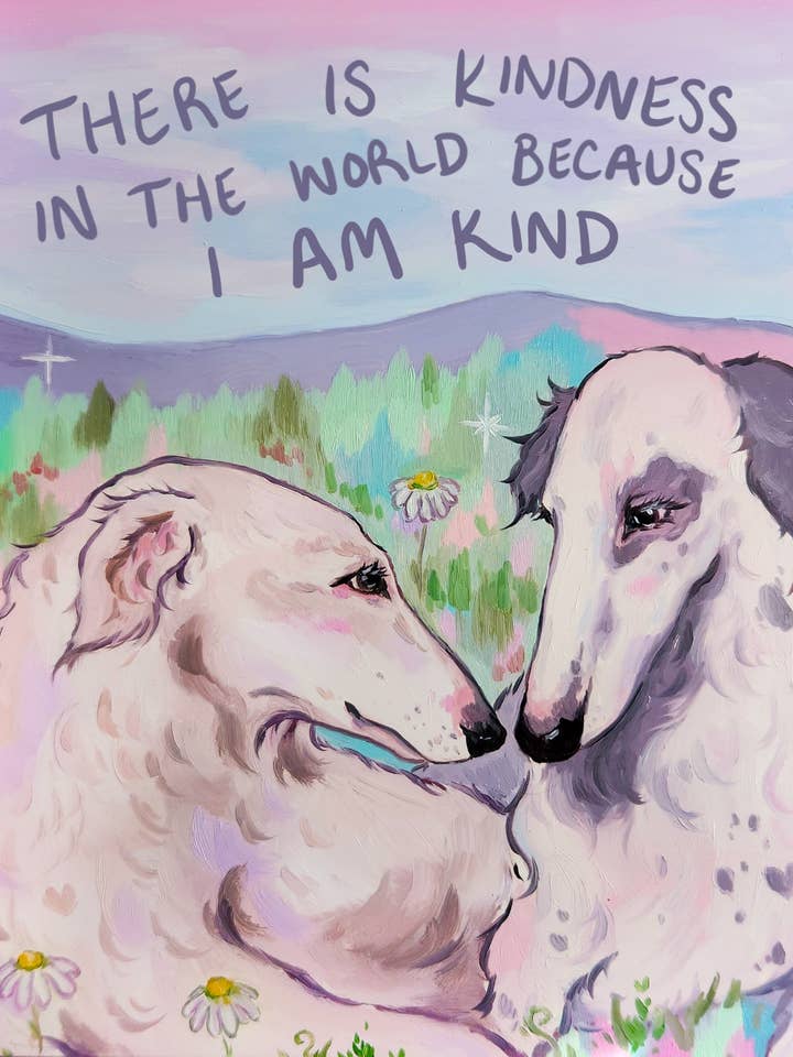 Flower Field Borzoi Prints! for wholesale by Shelby DeGarmo Art