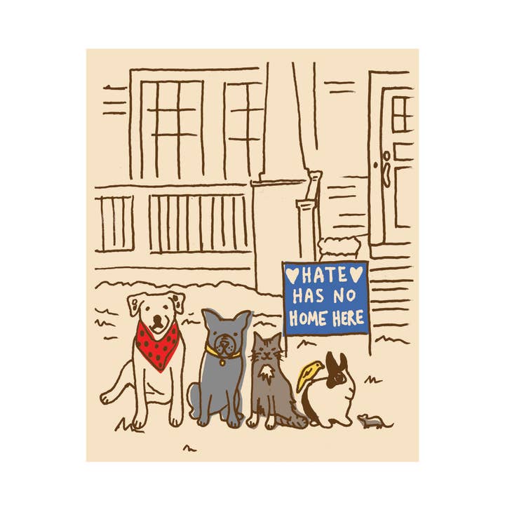 La Familia Green - Wholesale Art Print - Hate Has No Home Here Print0