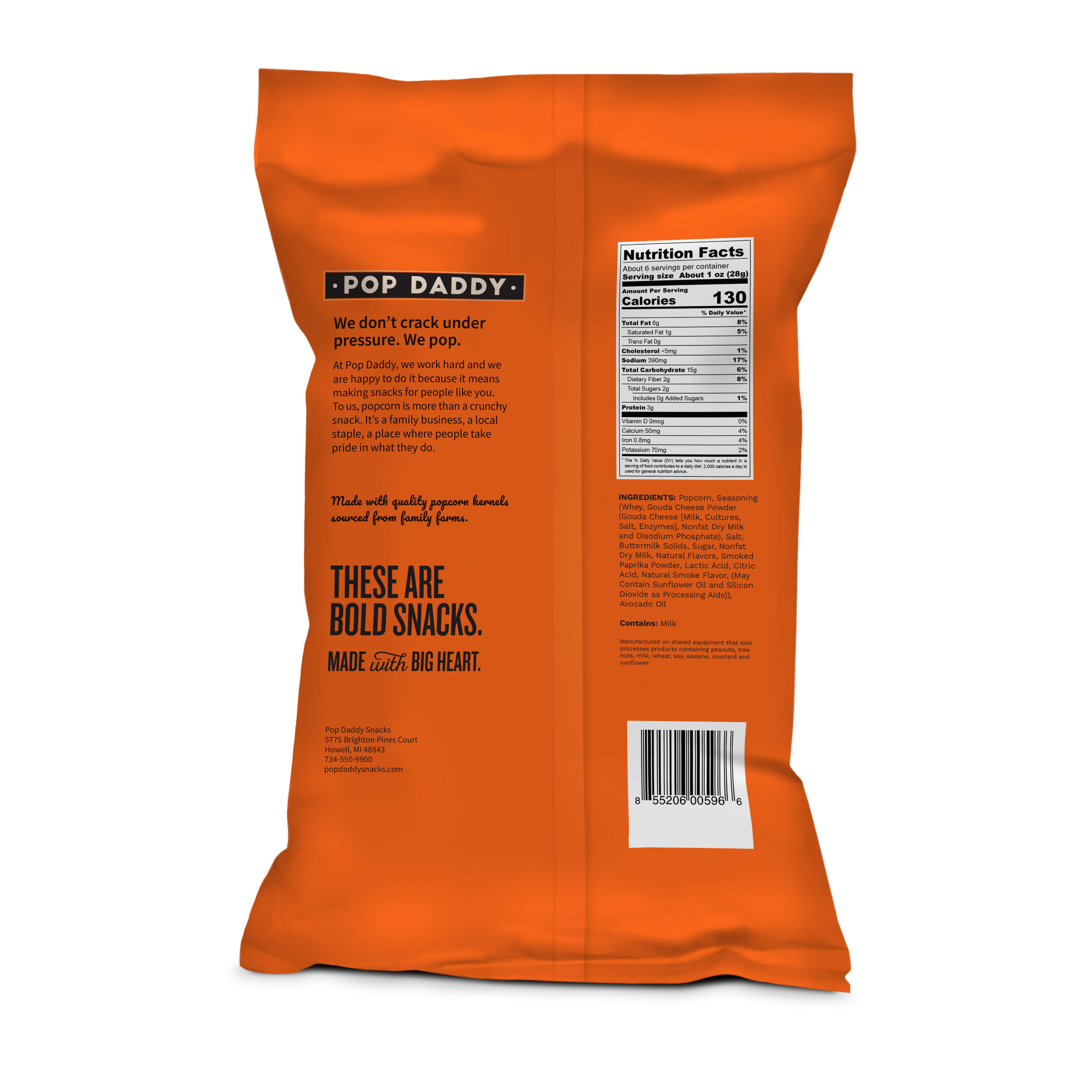 Pop Daddy Snacks - Wholesale Popcorn - Pop Daddy – Smoked Gouda Flavored Popcorn 6.0oz1