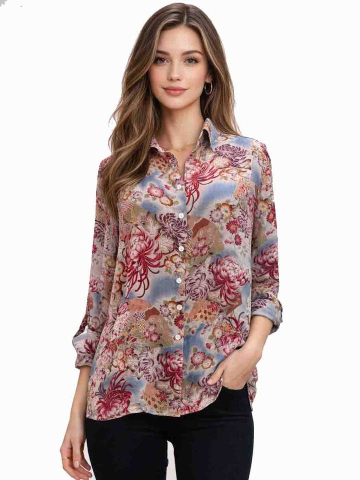 Tianello "Senza" Washable Silk "Loving" Blouse for wholesale by Tianello