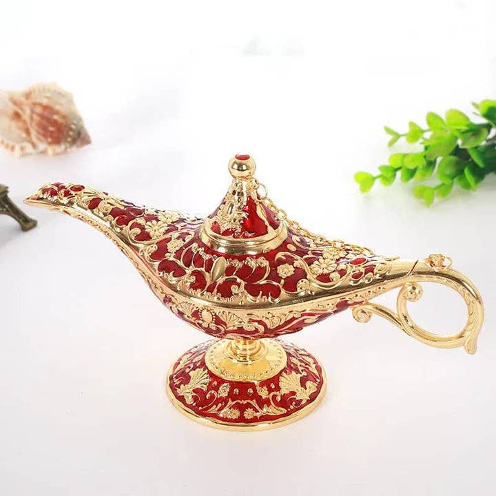 La Bella Monte - Wholesale Incense Holder - Colorful Metal Genie Lamp Bronze Holiday Décor10