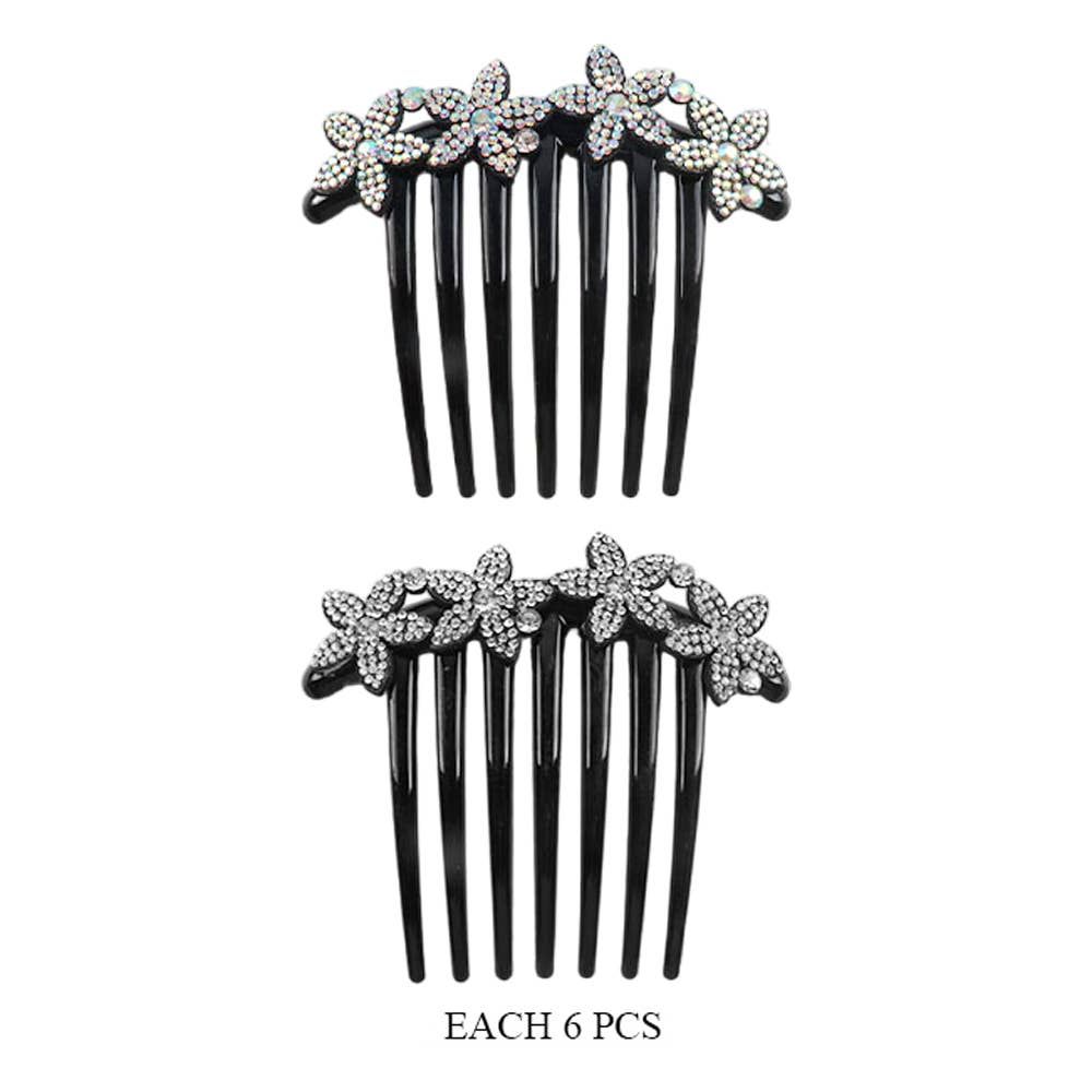 Sensibling Corp. - Wholesale Hair Pin - 12PCS - Flower Bling Hair Combs1