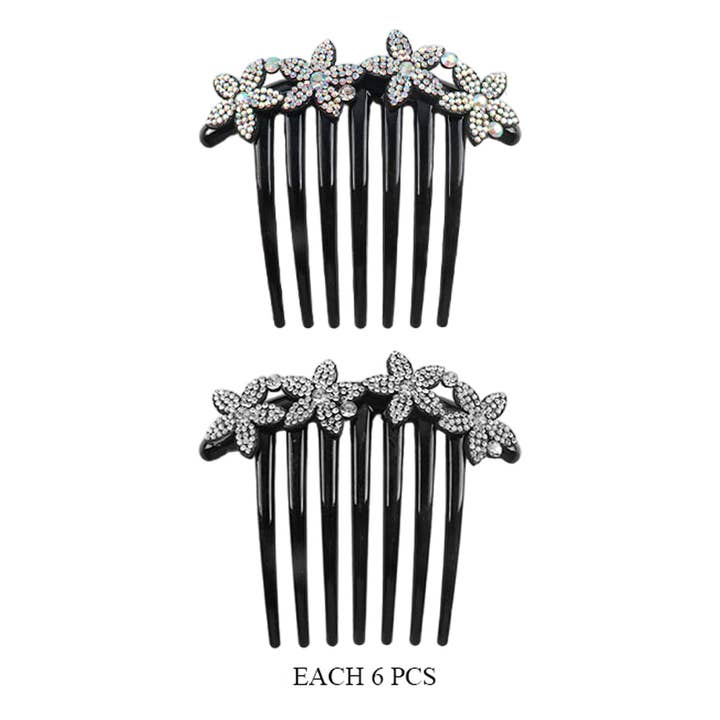 Sensibling Corp. - Wholesale Hair Pin - 12PCS - Flower Bling Hair Combs1