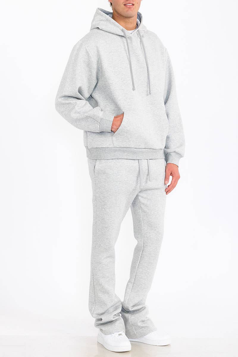 WEIV - Wholesale Tracksuit - Men's - Mens Stacked Flare Fleece Track Suit SET2