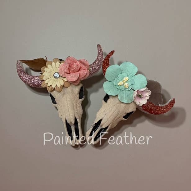 Floral bull skull for wholesale by Painted Feather Scents