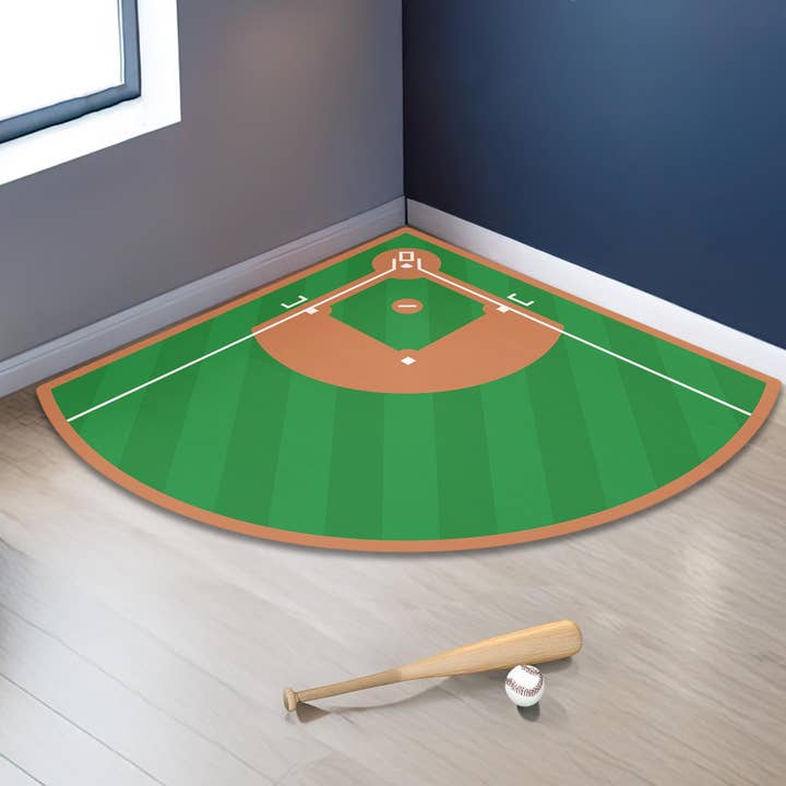 Alfombra de Esquina de Campo de Béisbol: Alfombra de Juego para Habitación Infantil con Tema Deportivo para venta al por mayor de Rugendary Trade LLC