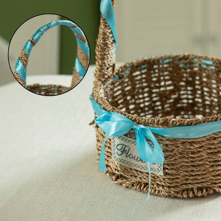 Quickway Imports - Wholesale Food gift basket - Seagrass Picnic Basket with Handle Versatile Gift Basket5