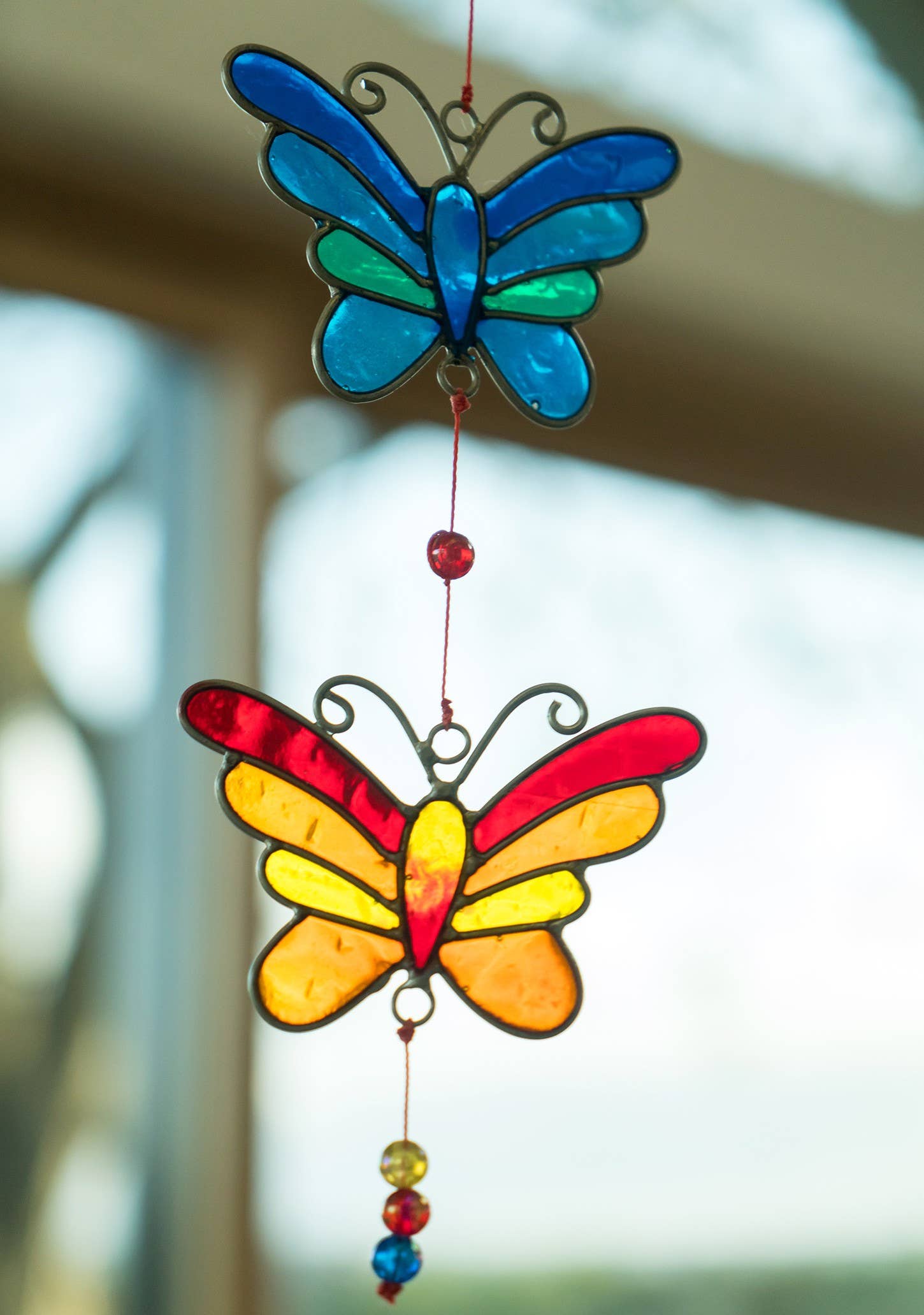 Namaste – wholesale Suncatcher – String of 3 Butterfly Suncatchers1