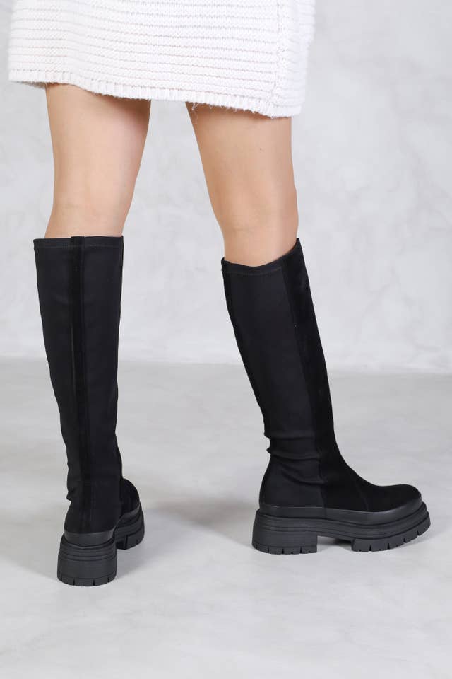 KMB Shoes - Wholesale Boots - Women's - MARGARET BLACK - Knee High Chunky Boots3