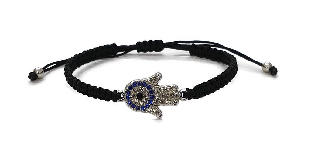 Loli - Vendita all'ingrosso Braccialetto con ciondolo/pendente - Bracciale Macrome Hamsa Mano Malocchio Zirconium2