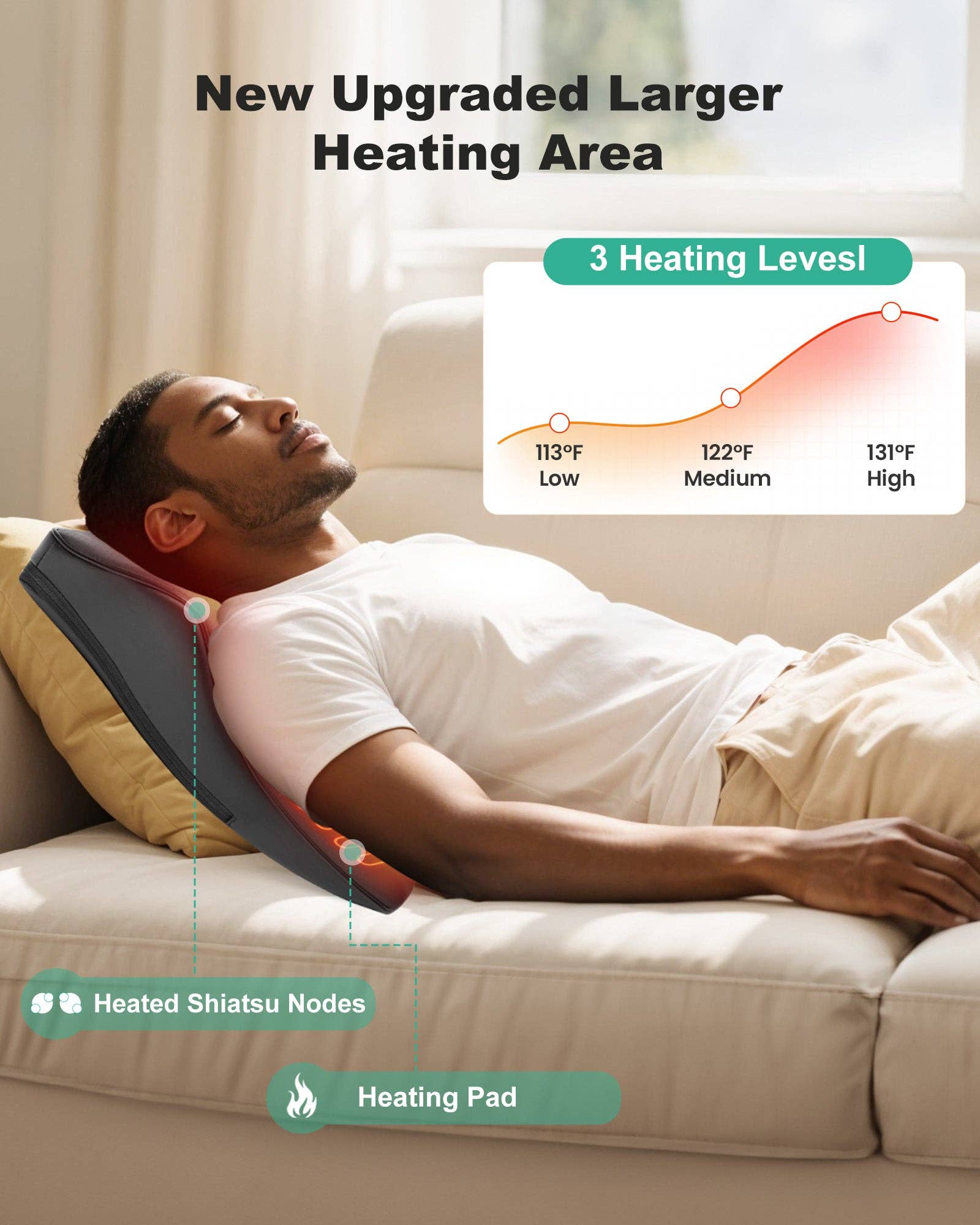 SNAILAX - Wholesale Body Massager - Shiatsu Neck Massager with Heat & Vibration, Back Neck Shoulder Massager for Pain Relief Deep Tissue, 4D Kneading Back Massage Pillow, Rechargeable Portable Massage5