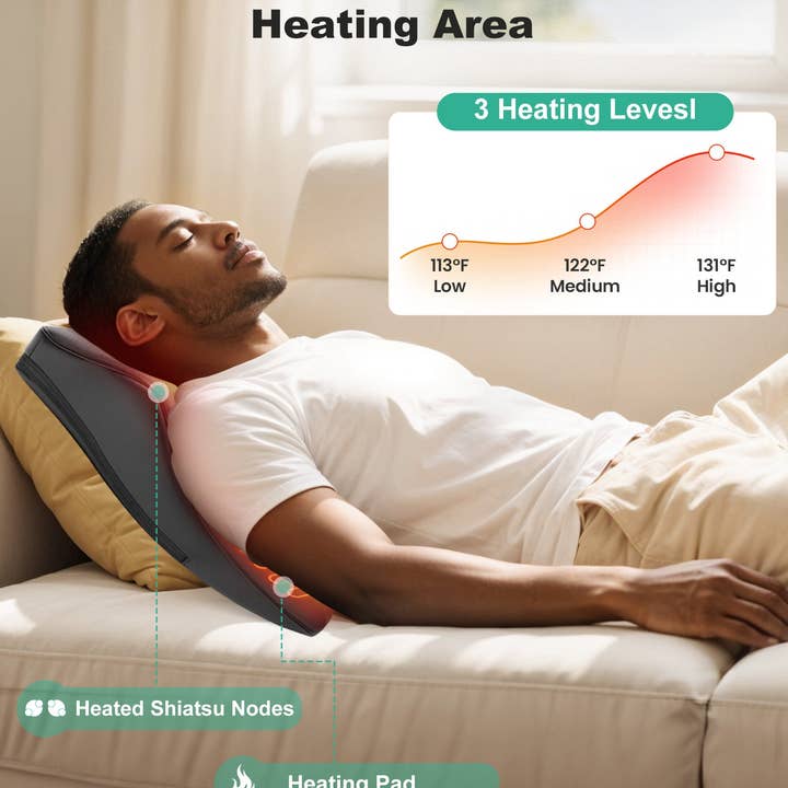 SNAILAX - Wholesale Body Massager - Shiatsu Neck Massager with Heat & Vibration, Back Neck Shoulder Massager for Pain Relief Deep Tissue, 4D Kneading Back Massage Pillow, Rechargeable Portable Massage5