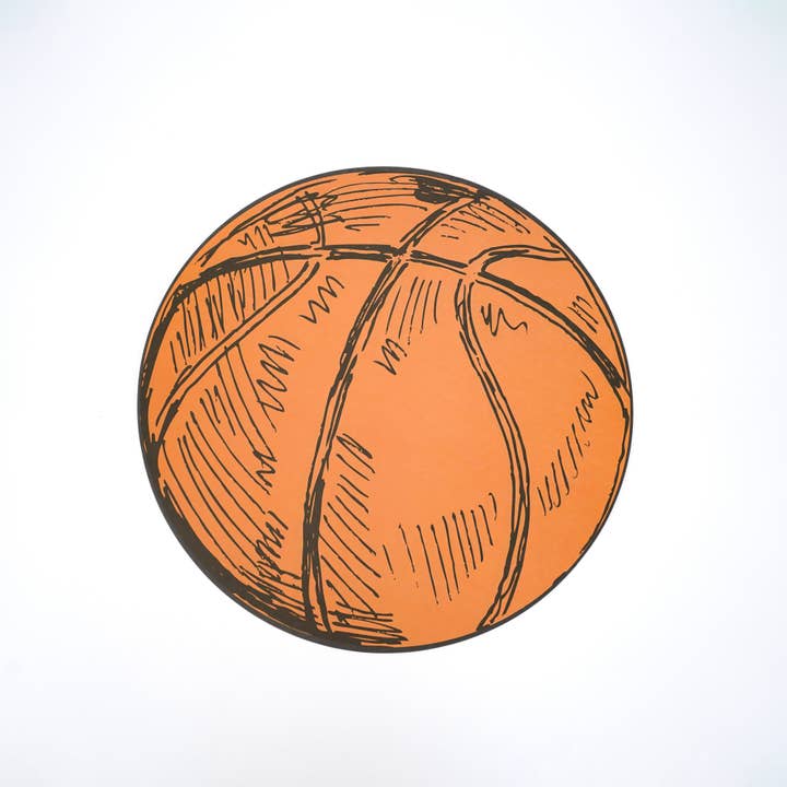 Gatherings by Curated Paperie - Wholesale Disposable Placemat - Sports Fan Basketball Paper Placemat