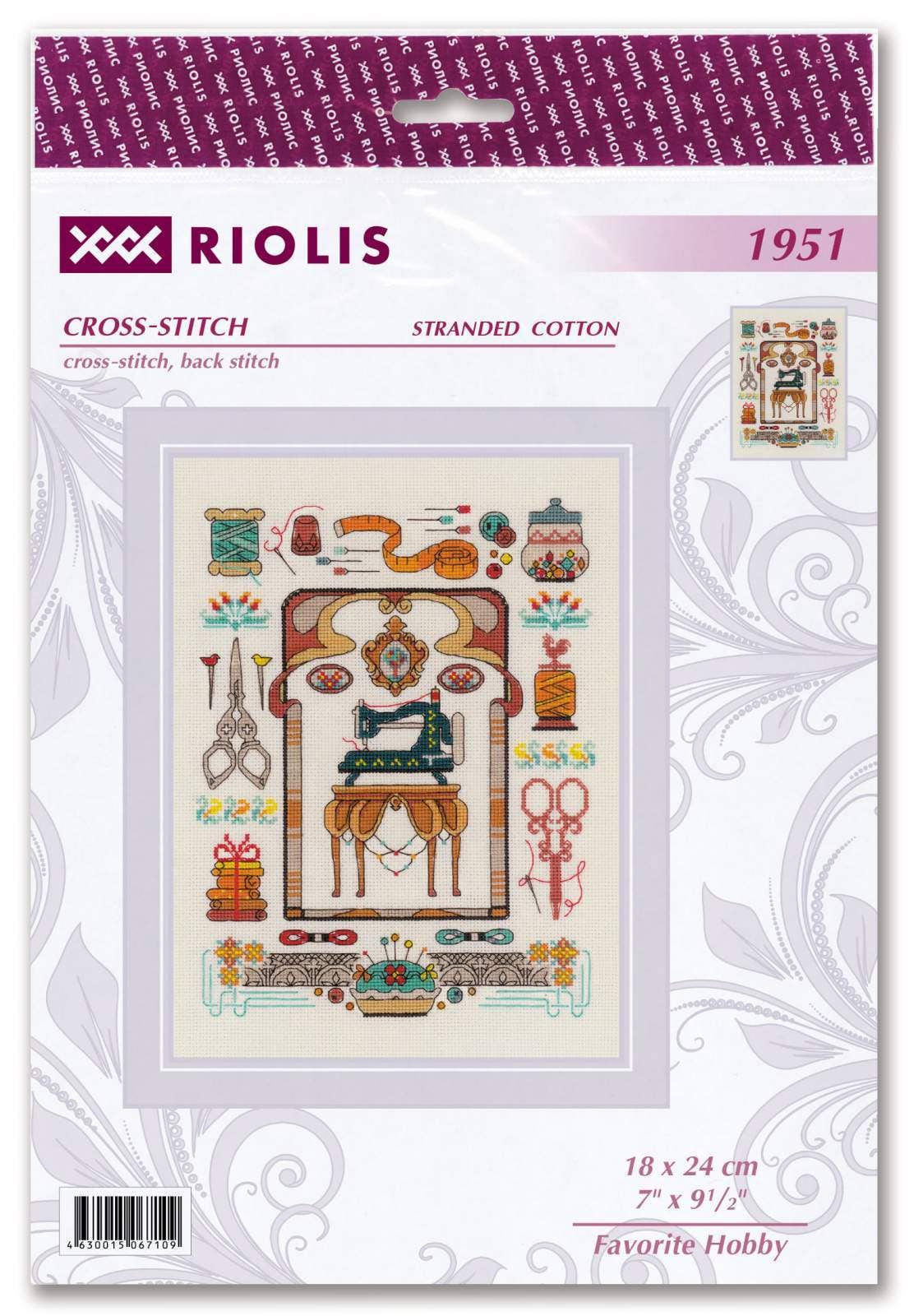RIOLIS - Wholesale Embroidery/Cross Stitch Supplies - Cross Stitch Kit From Riolis 1951 Favorite Hobby2