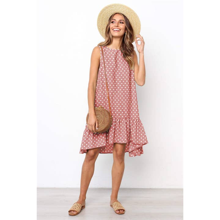 Sharon Tatem Fashion LLC - Wholesale Dress - Women's - Dress Sexy Boho Beach Sundress Women Floral Printed Polka Dot6