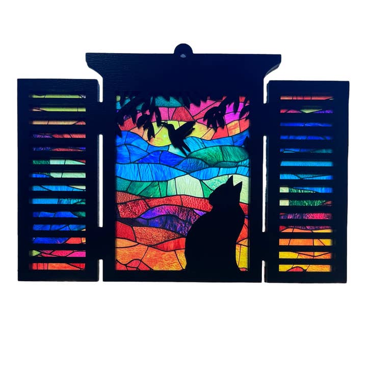 Curious Cat Suncatcher for wholesale by Merriment Creations