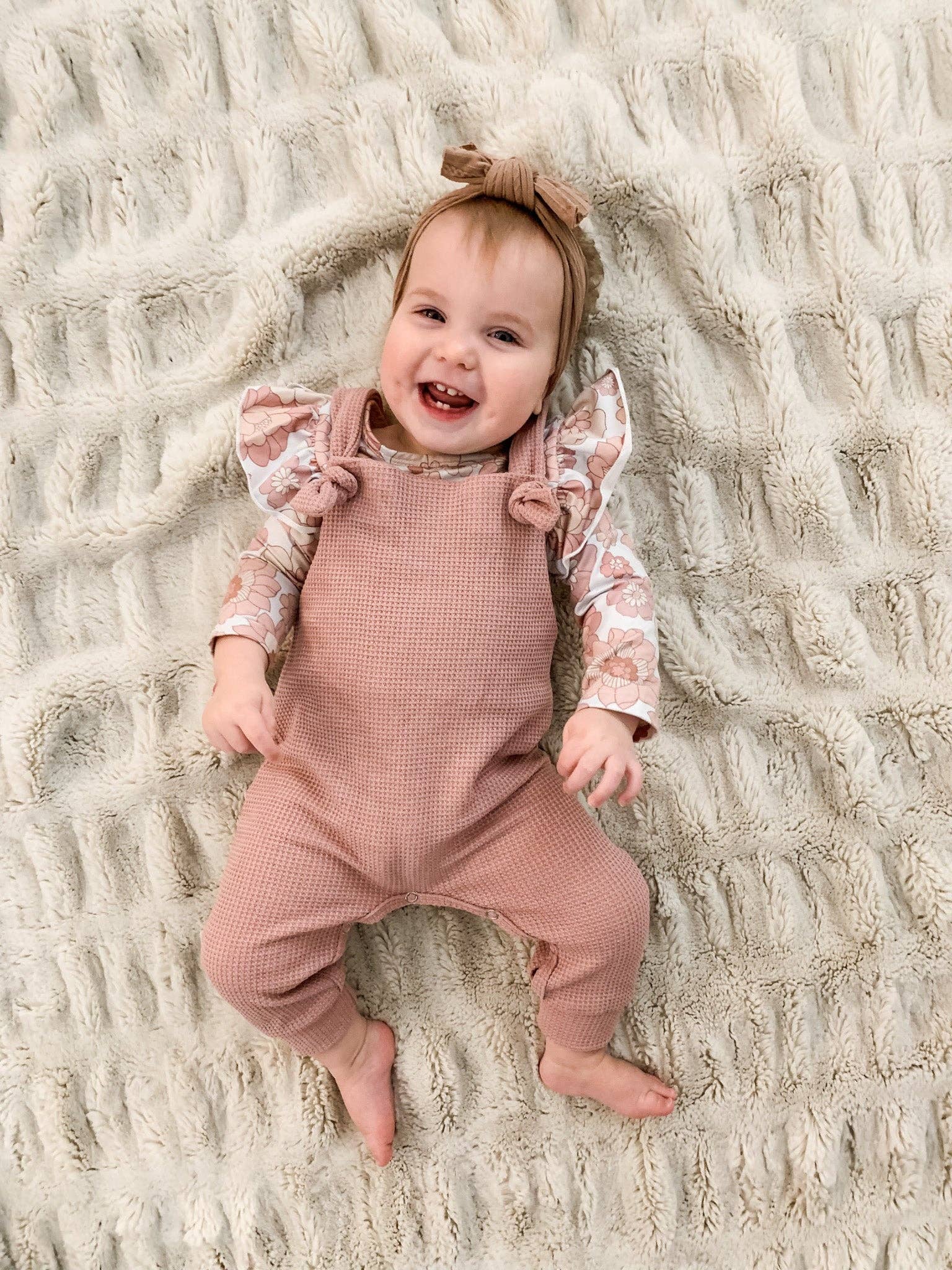 Celebrate Your Tribe - Wholesale Overalls - Baby - Blush Knotted Pant Overalls3