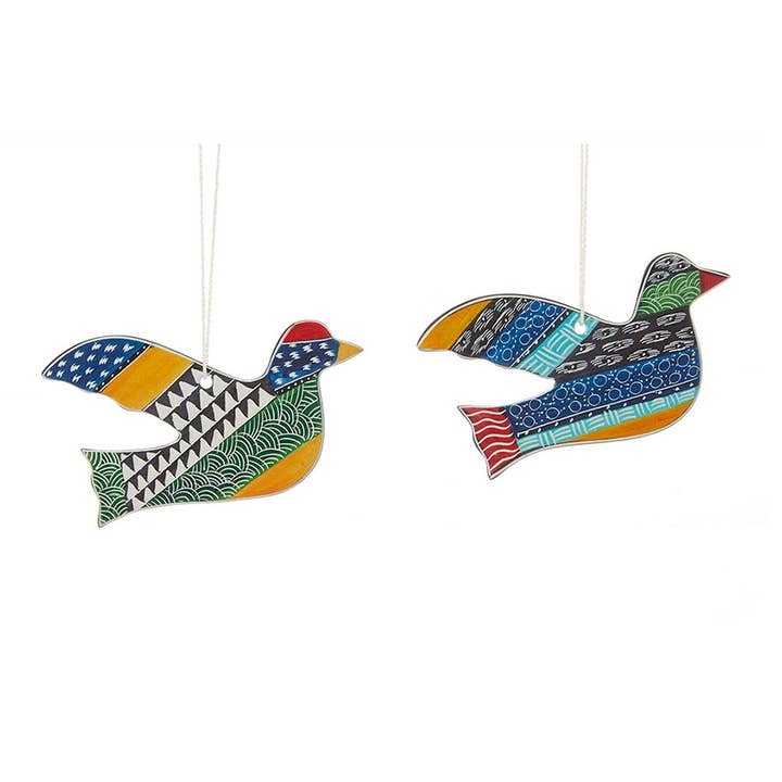 SERRV International - Wholesale Ornament Set - Soapstone Turtle Dove Ornaments - Set of 2