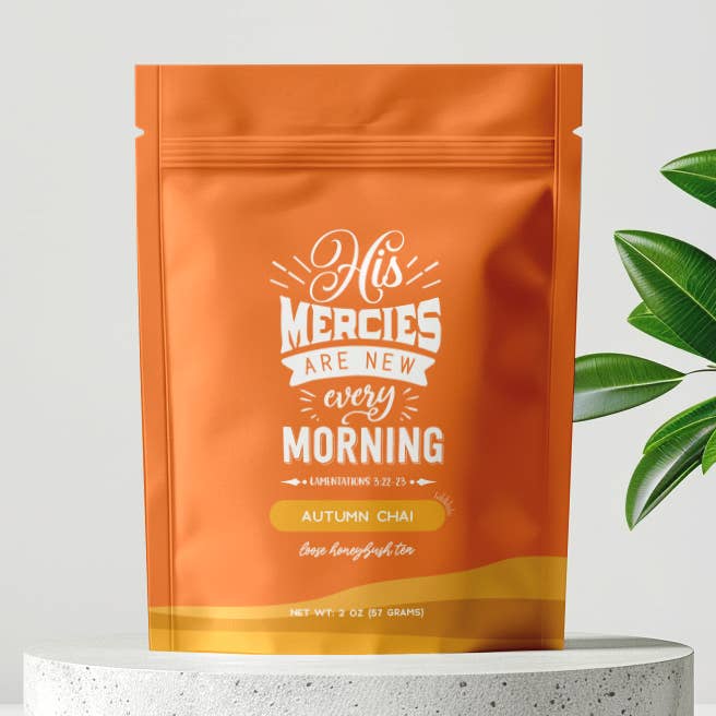 Little Prayer Tea Company - Wholesale Losse thee - Bijbeltekst Honeybush Chai theezakje Lamentations 3:22-230