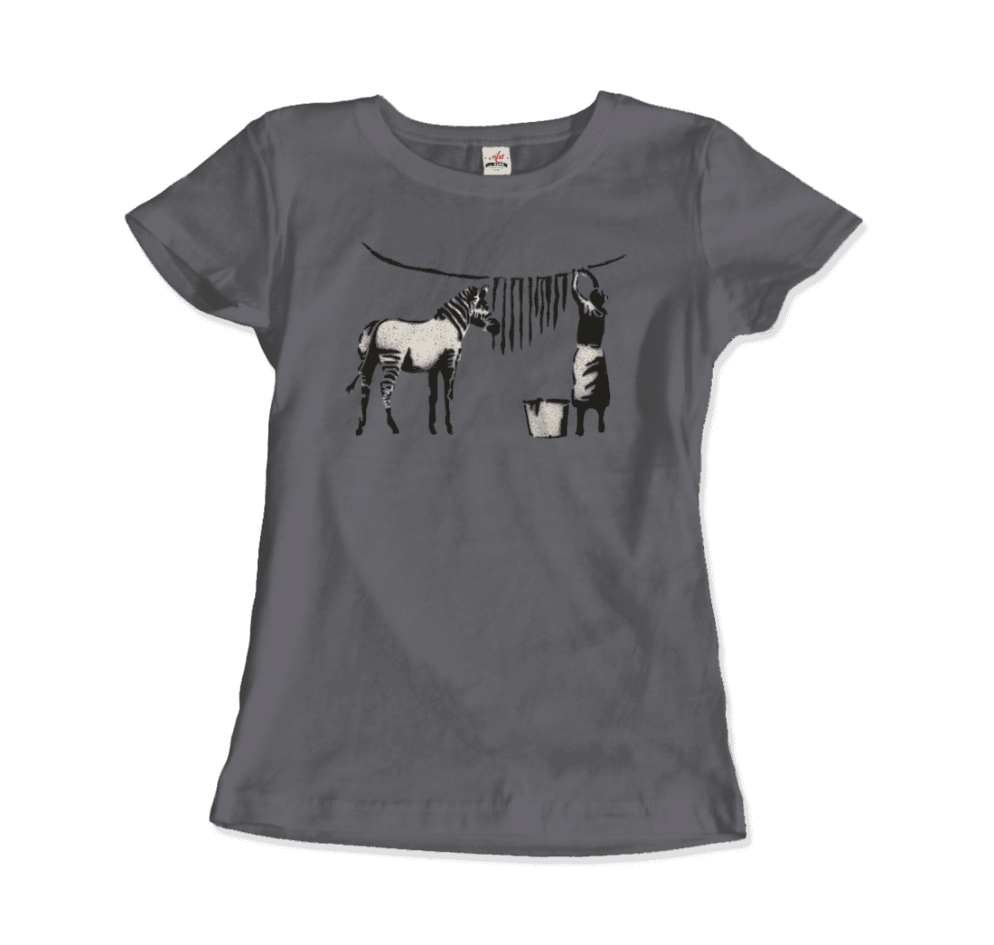 Art-O-Rama Shop – wholesale Screen printed t-shirt – unisex – Banksy Zebra Stripes Artwork T-Shirt1