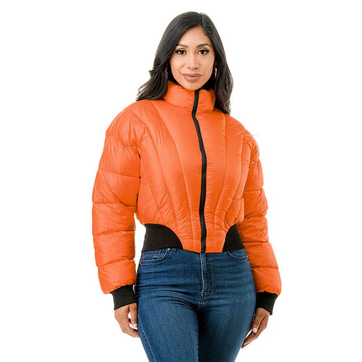 Black Pearl Clothing – wholesale Dunjacka - Dam – Plus Stand Krage Främre Zip Stängning Puffer Jacka