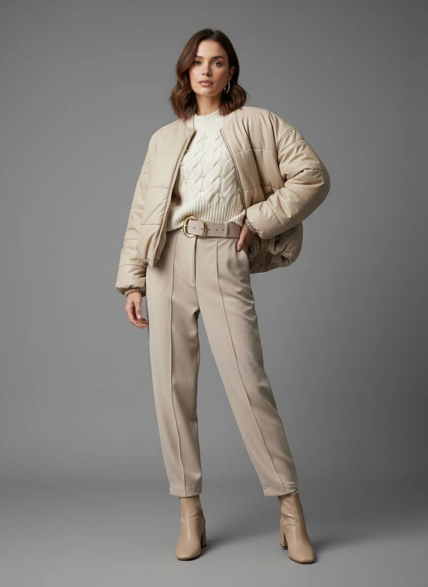 FAME GREECE - Vente Bombers – femme - Blouson aviateur surdimensionné avec poches W-0090