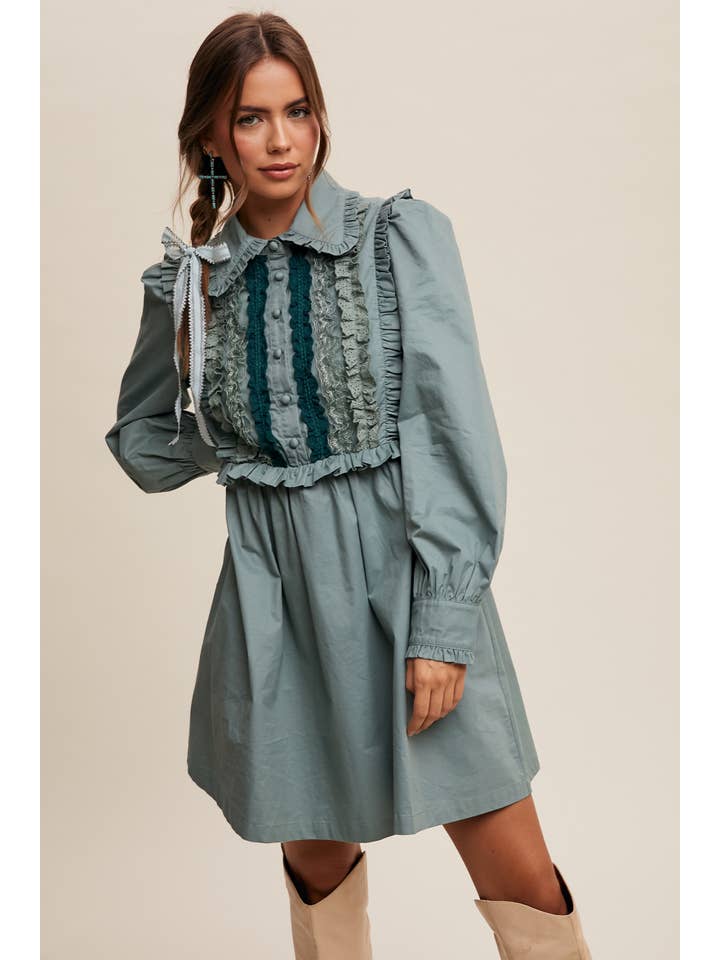 Listicle - Wholesale Dress – Women's - Floral Ruffle Mini Dress10