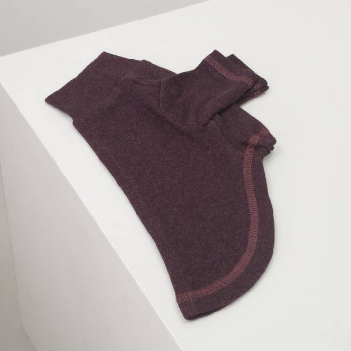 Alqo Wasi - Vente Chemise – chien - T-shirt en coton Pima biologique couleur Merlot