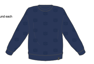 Gameday Social Apparel Co.® - Wholesale Sweatshirt - Women's - Auburn Ritter Repeat Lantern Sleeve Crew6