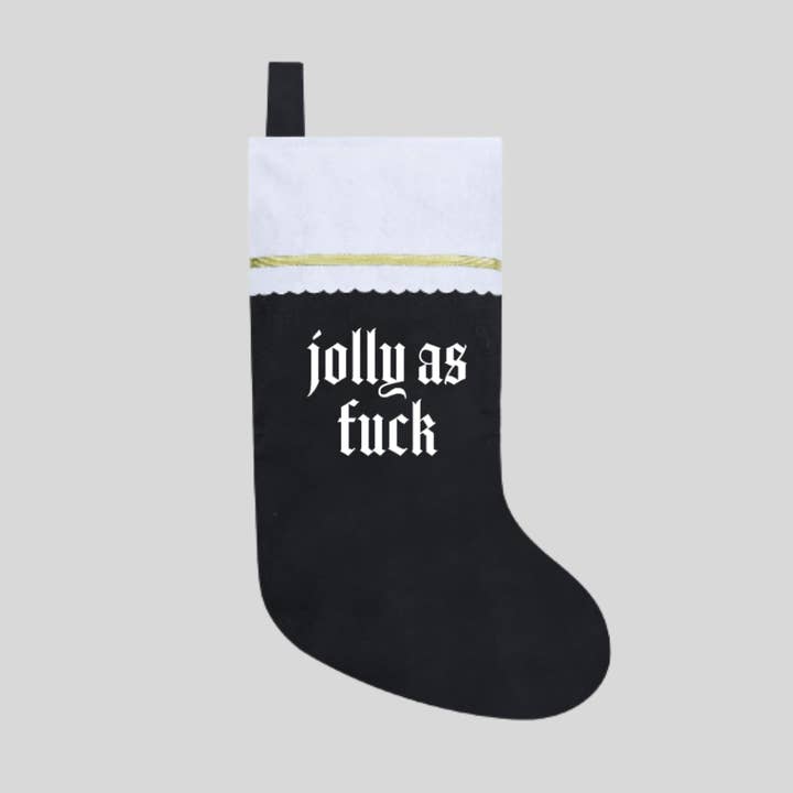 Wickedly Divine Shop - Wholesale Holiday Stocking - Goth Alt Dark Humor Christmas Stocking, Jolly As F