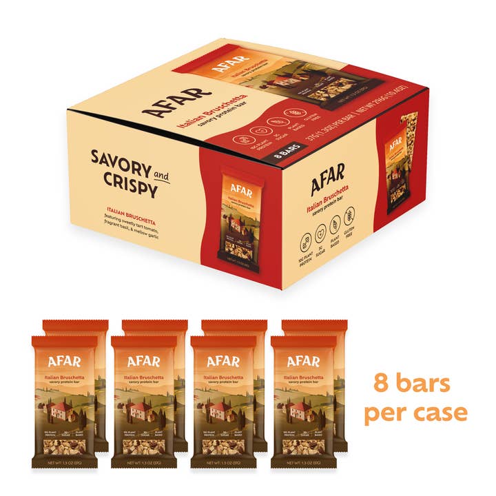 Afar Foods - Wholesale Snack Bar - Savory Protein Bar - Italian Bruschetta Flavor1