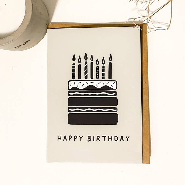 Happy Birthday Cake Card for wholesale by Port Nova Paper Co.